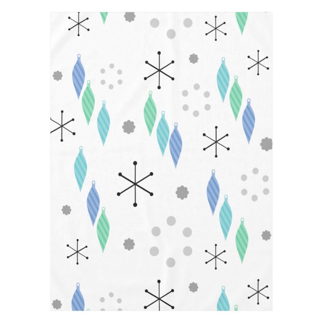 Mid Century Modern Winter Green Tablecloth (Front)