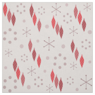 Mid Century Modern Winter Red Fabric