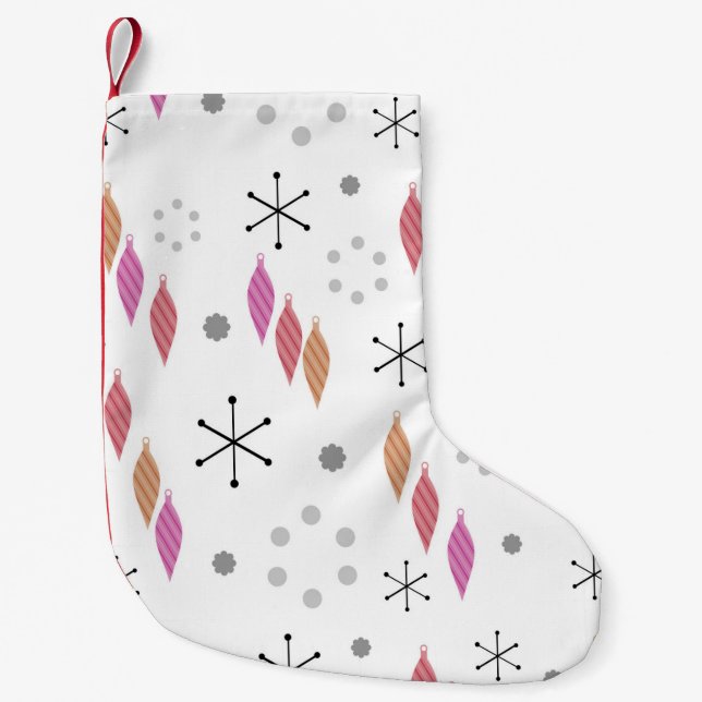 Mid Century Modern Winter Small Christmas Stocking (Front)