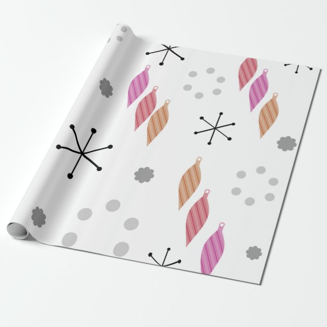 Mid Century Modern Winter Wrapping Paper (Unrolled)