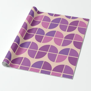 Mid Century Modern with  Geometric Pink  Wrapping Paper