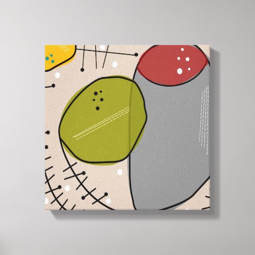 Mid Century Modern Wrapped Canvas Abstract