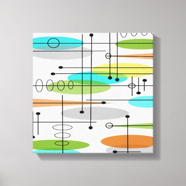 Mid Century Modern Wrapped Canvas Abstract #19 Print (Front)