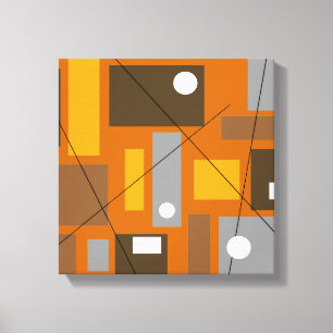 Mid Century Modern Wrapped Canvas Abstract #30 Print