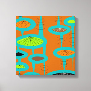 Mid Century Modern Wrapped Canvas Abstract #31 Print