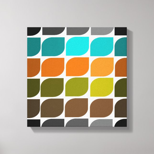 Mid Century Modern Wrapped Canvas Abstract #40 Print (Front)