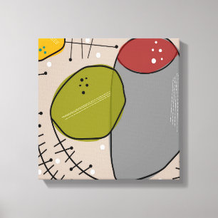 Mid Century Modern Wrapped Canvas Abstract Print