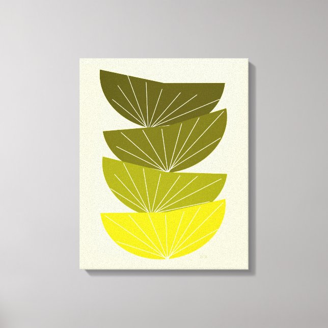 Mid Century Modern Wrapped Canvas Seed Pods 3 Print (Front)