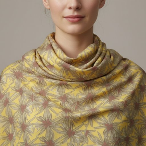 Mid-Century Modern Yellow Bromeliad Botanical Fabric