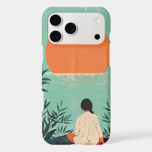 Mid Century Mountain Landscape Terracotta Sage Art iPhone 17 Pro Max Case