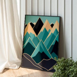 Mid Century Mountains Poster