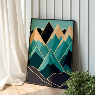 Mid Century Mountains Poster