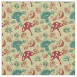 Mid Century Mushroom Green Pattern Fabric
