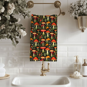 Mid-Century Mushroom Towel Rustic Forest Feel