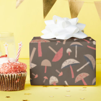 Mid-Century Mushrooms Retro-Inspired Original Art Wrapping Paper