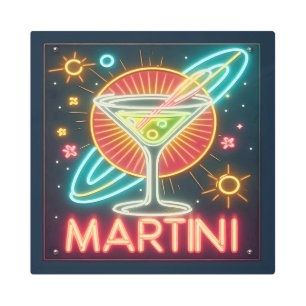 Mid Century Neon Martini Sign 