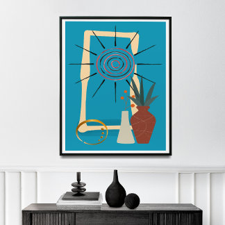 Mid-Century Neutral Modern Home Decor, Poster
