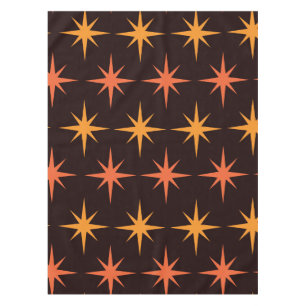 Mid Century Orange and Amber Atomic Starbursts  Tablecloth
