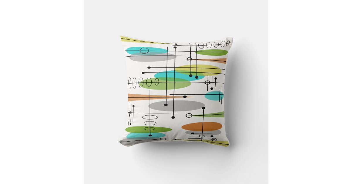 MidCentury Ovals Throw Pillow Zazzle