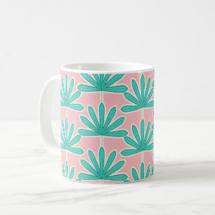 Mid Century Palm leaf pink Coffee Mug
