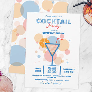 Mid Century Pastel Corporate Cocktail Party Invitation