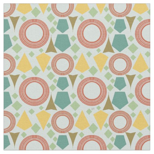 Mid Century Pastel Geometric  Fabric