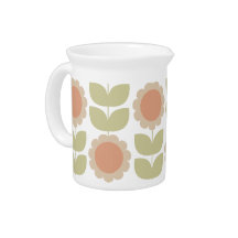  Mid-Century Pastel Pink Retro Floral Pattern