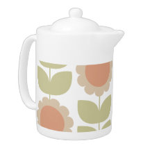  Mid-Century Pastel Pink Retro Floral Pattern