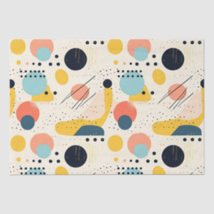 Mid-Century Pattern. Colorful Abstract Shapes  Tissue Paper