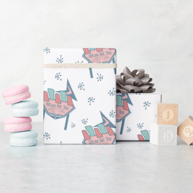 Mid Century Pattern Wrapping Paper (Baby Shower)