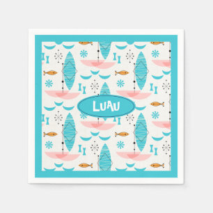 Mid Century Pink Catamaran Napkins