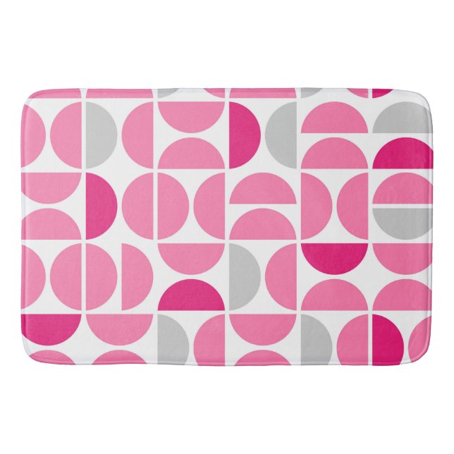 Mid Century Pink Tiles Bath Mat (Front)