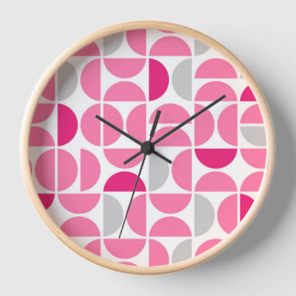 Mid Century Pink Tiles Clock