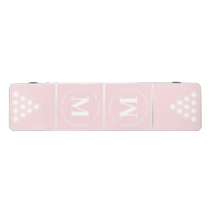 Mid-Century Pink Whisper Modern Circle Monogram Beer Pong Table