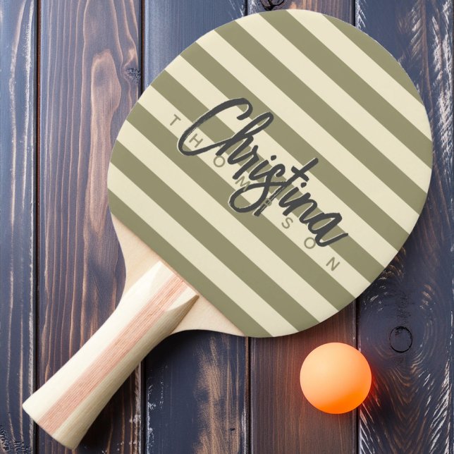 Mid-Century Polo Sage Meadow Painted Name  Ping Pong Paddle (Creator Uploaded)