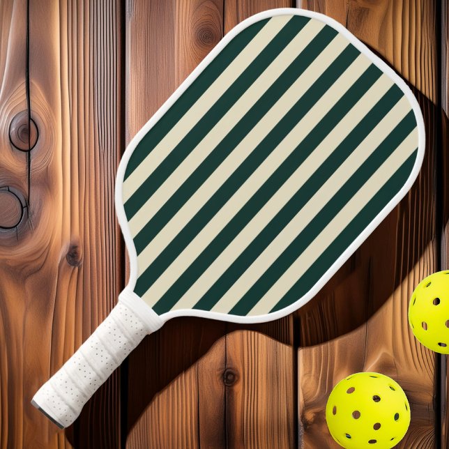 Mid-Century Polo Striping Sage Green Pickleball Paddle (Creator Uploaded)