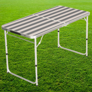 Mid-Century Polo Striping Sandcastle Pink Tailgate Beer Pong Table