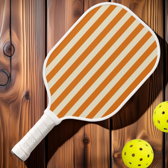 Mid-Century Polo Striping Warm Citrus Pickleball Paddle (Creator Uploaded)