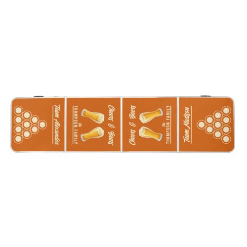 Mid-Century Pumpkin Family Reunion Champions Teams Beer Pong Table