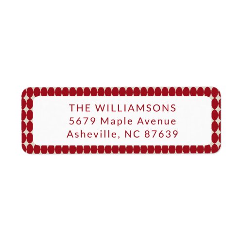 Mid Century Red Baubles Christmas Return Address Label