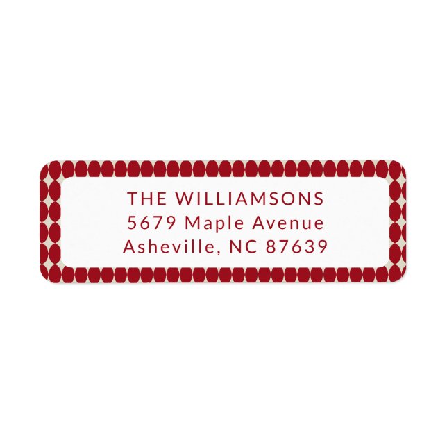 Mid Century Red Baubles Christmas Return Address Label (Front)