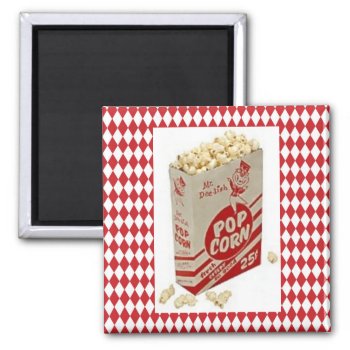 Mid-century Retro 1950 Mr. Delish Popcorn Magnet by Regella at Zazzle