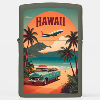 Mid Century Retro 50s Hawaii Travel Tourism Art Zippo Lighter