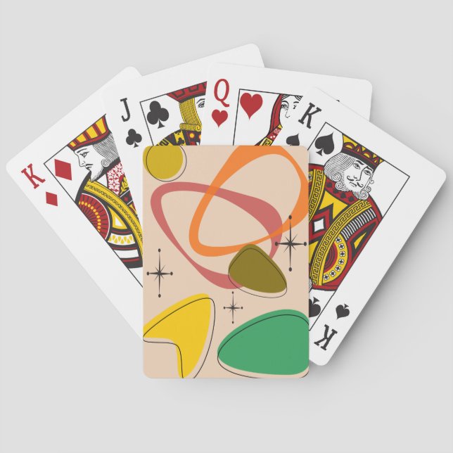 Mid Century Retro Atomic Design  Poker Cards (Back)