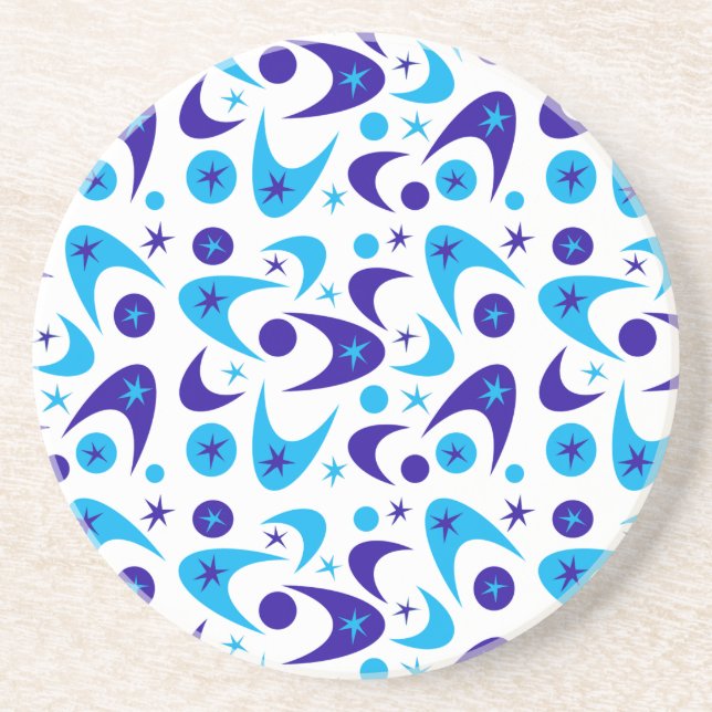 Mid Century Retro Boomerangs Drink Coaster (Front)