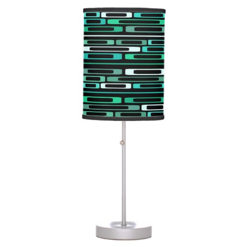 Mid Century Retro Flat Rocks Black Turquoise Table Lamp