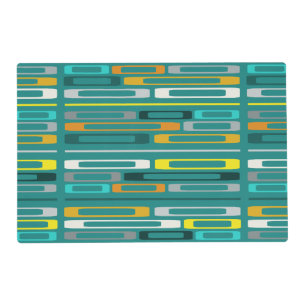 Mid Century Retro Flat Rocks Turquoise Placemat