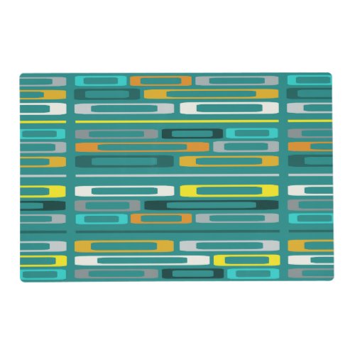 Mid Century Retro Flat Rocks Turquoise Placemat