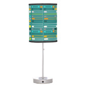 Mid Century Retro Flat Rocks Turquoise Table Lamp (Back)