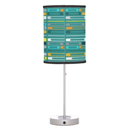 Mid Century Retro Flat Rocks Turquoise Table Lamp (Back)